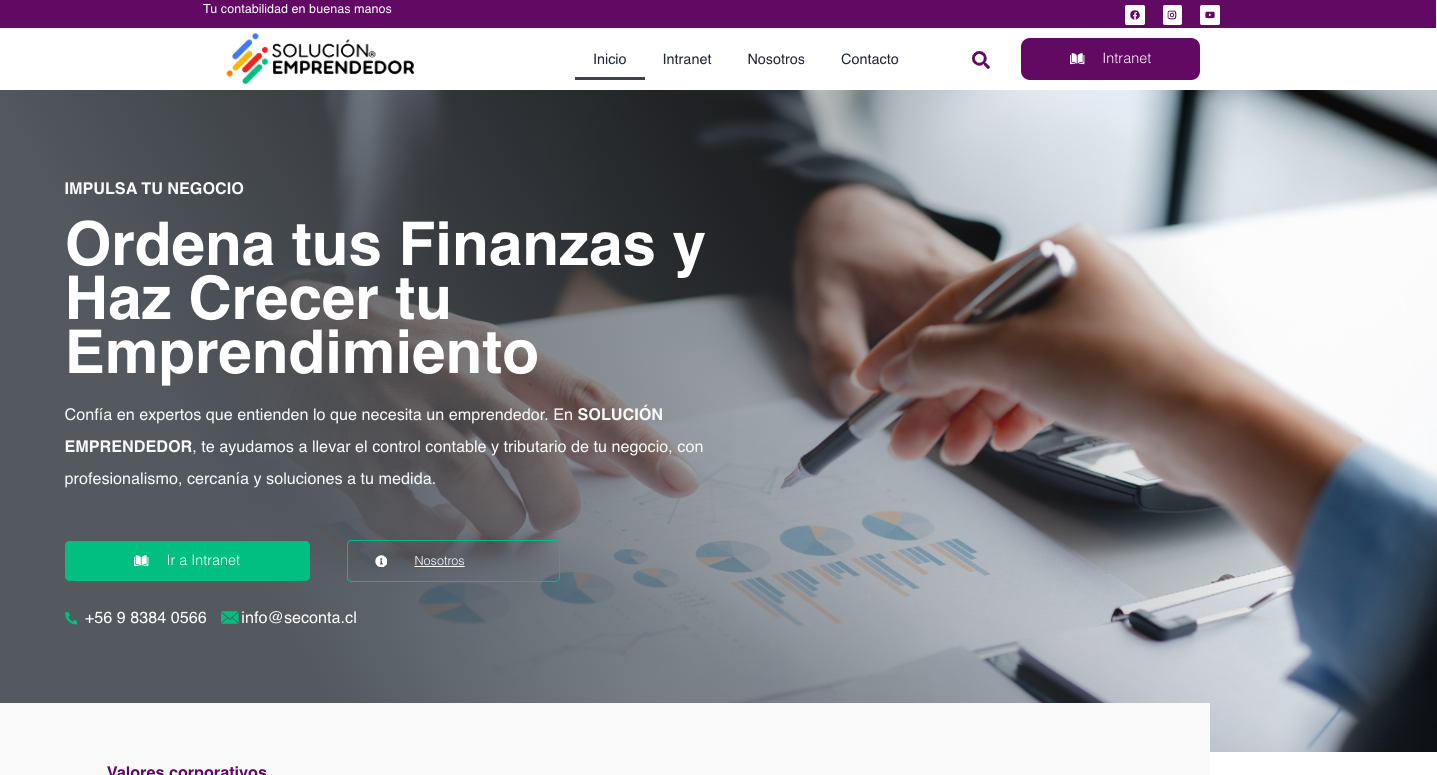 Sitio web Solución Emprendedor contabilidad